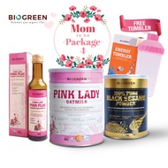[Mum To Be Package - Hydrating & Anti-aging] Biogreen Pink Lady 800g, Pink Lady Flaxseed Oil, Black 
