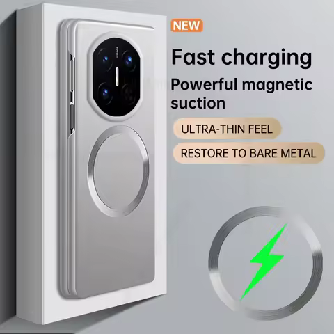 Metallic Paint Matte For Magsafe Case For Huawei Mate X7 X6 Wireless Charger Magnetic Full Protector