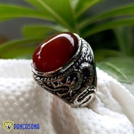 BLOOD YEMEN AGATE STONE RING