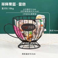 【YF】 Grande capacidade multifuncional oco café cápsula cesta anti-ferrugem criativo ferro fio galvanoplastia ouro spray de armazenamento copo