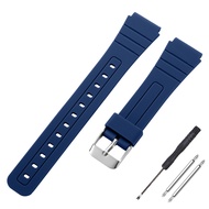 Dây đeo đồng hồ bằng Silicone 18mm cho CASIO F91W W-800H sgw400 F91W F84 F105/108 A158/168 ae1200/13