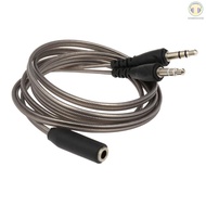 【Ready Stock】 3.5mm Audio Y Splitter Cable 1 Female to 2 Male Converter Earphone Microphone Cord Adapter for Headphone t