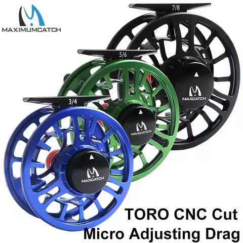 Maximumcatch TORO 3-8WT Fly Fishing Reel Micro Adjusting Drag CNC Machined Cut 6061-T6 Aluminum Fly 