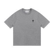 Ami Paris Summer Embroidery Three-dimensional Small Love New Short Sleeve Mens And Womens Casual Ver