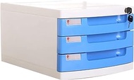 HSTBLEOO Plastic Storage Drawers Desk Storage Unit Organizer Lockable File Cabinet A4 Box For Office(Color:D,Size:3 drawers)