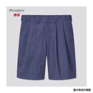 UNIQLO JW ANDERSON 聯名 藍色 丹寧色 百慕達 打褶 短褲 卡其褲 學院風 老錢風