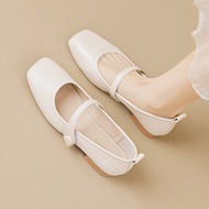 Wild Girl 16-6 Mary Jane Shoes Women Summer Matching Skirt Retro Style Soft Leather Thick Heel Shoes