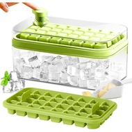 Ice Cube Tray with Lid and Bin, 2 Pack for Freezer, 64 Pcs Ice Cube Mold (Green) H2XD