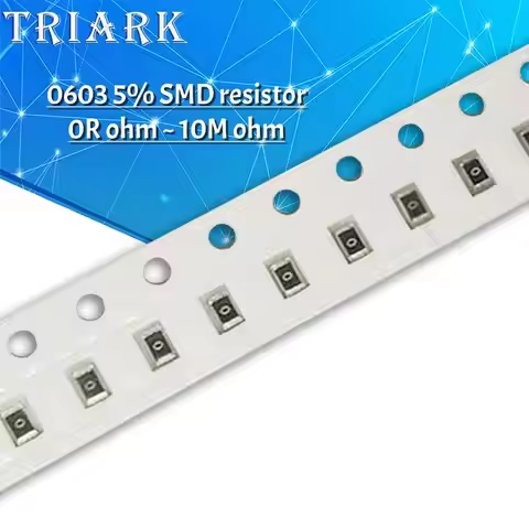100PCS 0603 SMD Resistor 5% 0R-10M 0.1R 0.5R 10R 100R 4.7R 1K 5.1K 10K 22K 68K 100K 220K 470K 1M 2.2