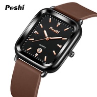 POSHI Fashion Square Women Watches Unisex Men Casual Sports Watch Woman Simple Silicone Band Quartz 