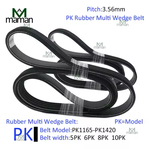 Rib rubber PK multi wedge belt length=PK1165~PK1420 suitable for industrial transmission belt groove