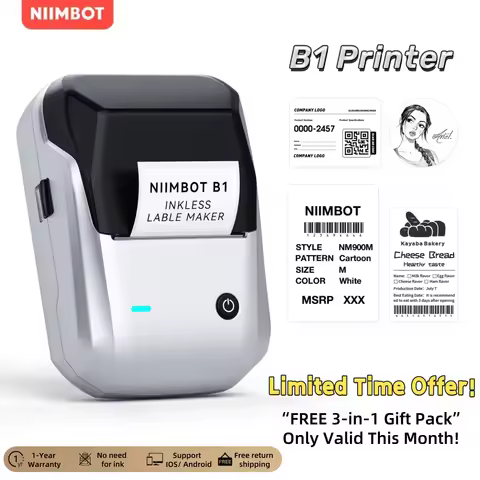 Niimbot B1 English Label Printer Portable Handheld Thermal Printer Mini Barcode QR Code Sticker Pape