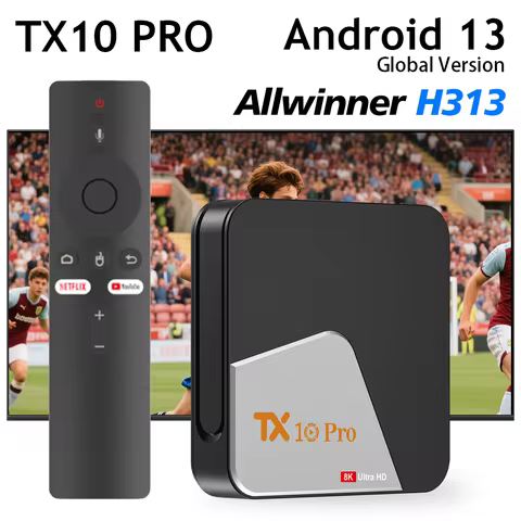 TX10 PRO Smart TV Box AIIwinner H313 5G 2.4G Dual Wifi TV BOX 8K Android 13 Bluetooth 5.0 Set Top Bo
