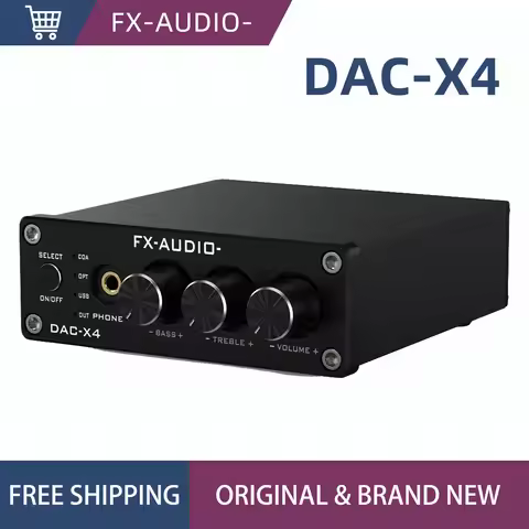 FX-AUDIO - DAC-X4 High-End Lossless USB Audio Decoder Optical and Coaxial Output DAC and Amplifier I