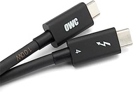 OWC Thunderbolt 4 Cable, Thunderbolt Certified, 2.0 Meter (6.56 ft.), 40 Gb/s Data Transfer, 100W Power Charging, Compatible with Thunderbolt 4, Thunderbolt 3, USB-C, and USB4 Devices, Black