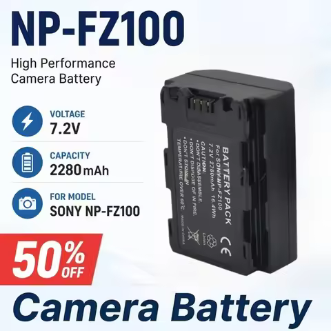 NP-FZ100 Camera Battery 7.4V 2200mAh 2400MAH for Sony A7M4/A7M3/A7R5/A7R4/A7R3A7C/A7C2/A7CR/A7S3/A9M