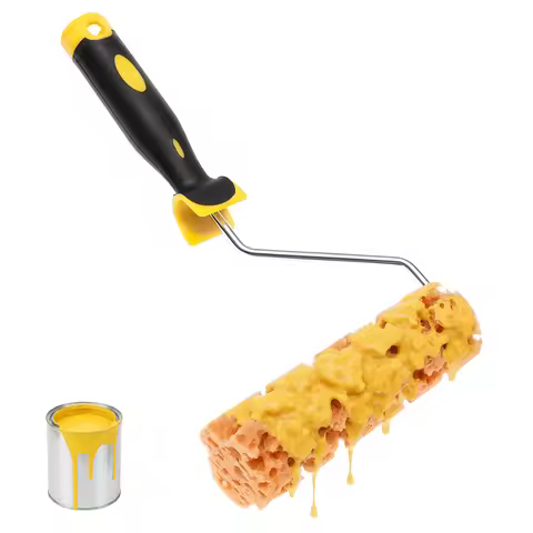 1Pc Sponge Texture Paint Roller Reusable Texture Paint Roller Lightweight Sponge Rollers with Non-sl