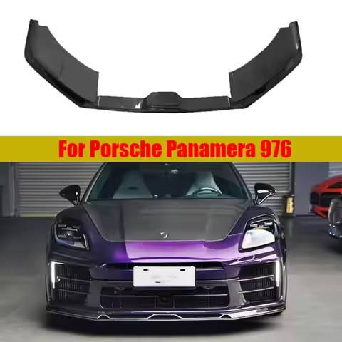 For Porsche Panamera 976 2024+ Carbon Fiber Car Front Bumper Diverter Spoiler Diffuser Front lip chi