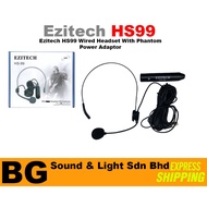 [SHIP OUT EVERYDAY] Ezitech HS-99 Wired Headset With Phantom Power Adaptor For Speech, School, Event Etc