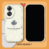For OPPO Reno8 T Reno8 Pro Reno 8T 5G Reno 8 Pro Maple leaves Phone Case Soft Silicone Wave Edge Back Cover Casing