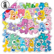 【Shipment within 24 hours‌】50 pieces colorful cute cartoon bear stickers with rainbow heart clover m