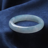 晨霧 | 冰木拿種 / 灰藍色 / 平安鐲 / 手圍18 | 天然A貨翡翠玉鐲