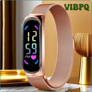 VIBPQ 2023 New LED Women Watches for Girls Magnetic Watchband Strap Waterproof Touch Feminine Clock Digital Wristwatches Gift TEVAN