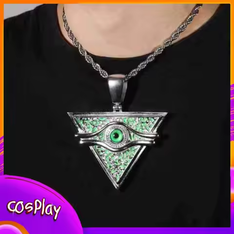 Yugioh KONAMI Duel Monsters Yu-Gi-Oh Puzzle Necklace Anime Pendant Cosplay Props 5A Zircon Hip Hop A