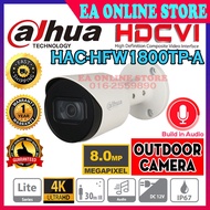 Dahua 8MP 4k Ultra HD 8.0MP Resolution Outdoor IR Bullet CVI Camera HAC-HFW1800TP-A CCTV Support Nig