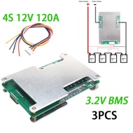 3PCS 3.2V BMS Li-Iron Battery  4S 12V 120A Protection Board Charger Protection Board with Power Batt