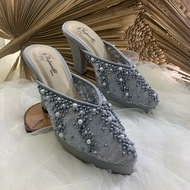 Yesika Grey Wedding Shoes 10cm