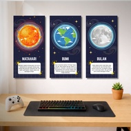 Buy 7 Get 1 Free Solar System Wall Decoration Planet Earth Jupiter and Mars size 15 x 30 Mdf Materia