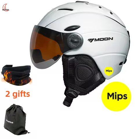 MOON-Adjustable Headlock Snow Helmet for Adults, Ski Helmet with Visor ，mips helmet is warm and comf