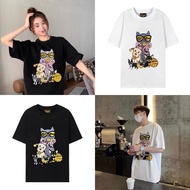 Dr.ew House American street brand loose autumn cotton cartoon puppy short sleeve T-shirt for men and