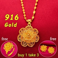 original 916 gold necklace ladies gold water wave necklace clavicle chain gold necklace