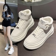 (FULLBOX) Giày Cao Cổ Nữ Thể Thao Sneaker Trắng Độn Đế Tăng Chiều Cao 8cm Da Cao Cấp Thời Trang Phon