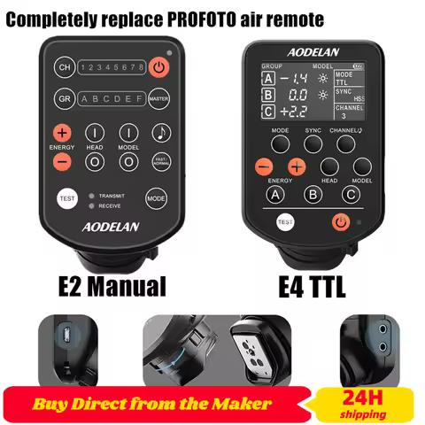 AODELAN E4 E2 Wireless Flash Trigger Air Remote Sync Control For Profoto A1 A1X B1X B2 B10 D1 Pro-10