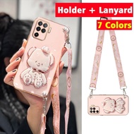 Casing OPPO A94 4G OPPO Reno 5F Reno5 F phone case Softcase Electroplated silicone shockproof Protector  Cover new design Strap crossbody lanyard WDMZX01