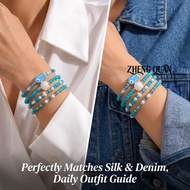 4 Pcs/Set Summer Beach Boho Beaded Bracelet Shell Fish Charm Elastic Ocean Jewelry Set For Women