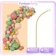 Flexible Standing Balloon Arch in Gold and White Backdrop Stand Arch Backdrop