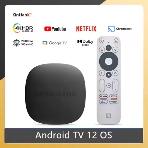 Kinhank Google TV 12.0 OS Box With Netflix 4K Ultra HD Certified Dolby Vision HDR10+ 2GDDR4 16G Stre