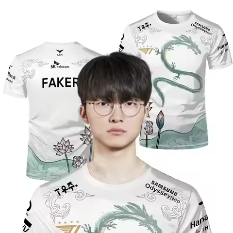 New T1 E-Sports Club Faker Special Limited Edition League Of Legends T1 Trendy 3D T-shirt Gaming Spo