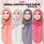 TUDUNG BAWAL CHIFFON VOILE CURVE PLAIN (BORONG SAHAJA)