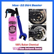 Max-22 Dirt Buster Cleaner + Chain Brush Buster Degreaser Cleaner for Engine, Coverset, Sporcket &amp; Chain