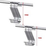 10 cái thép không gỉ hình chữ S phẳng Móc chịu lực cao S móc treo đa chức năng khăn quần áo giá treo