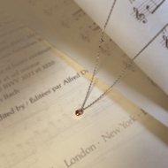 石榴紅生日石項鍊/316醫療鋼項鍊 誕生石 鎖骨鍊 14K金色 項鍊