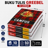 (10 BOOKS) 50 SHEETS CAMPUS GREEBEL NOTEBOOK (1 PACK 10 BOOKS) B5 Campus 50-1R
