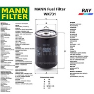 High Quality MANN FUEL FILTER WK731 WK 731,1160243, 1161582, 1174423, 01174423, 01181917,3903640,BF9