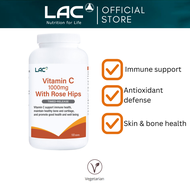 [Expiry Nov 2027] LAC Vitamin C 1000mg With Rose Hips (180 Tablets) for Immune Skin and Collagen