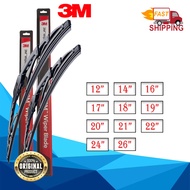 3M Wiper blade (Original) (12" 14" 16" 17" 18" 19" 20" 21" 22" 24" 26") (J HOOK only) (Perodua,honda